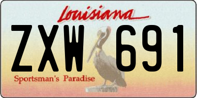 LA license plate ZXW691