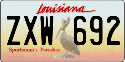 LA license plate ZXW692