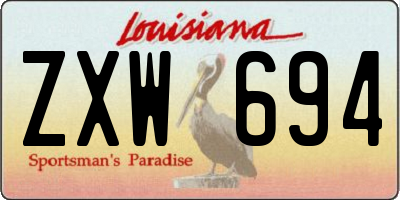LA license plate ZXW694