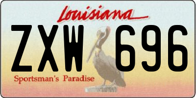 LA license plate ZXW696