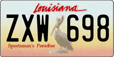 LA license plate ZXW698