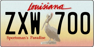 LA license plate ZXW700