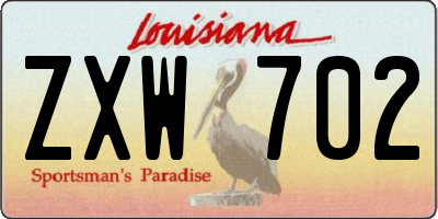 LA license plate ZXW702