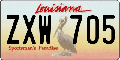 LA license plate ZXW705