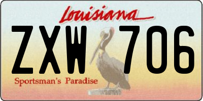 LA license plate ZXW706