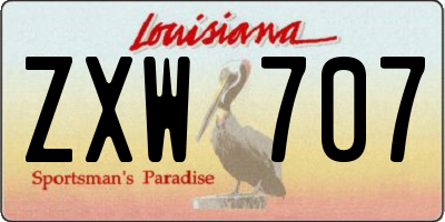 LA license plate ZXW707