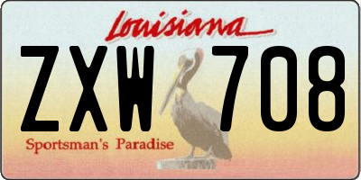 LA license plate ZXW708