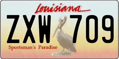 LA license plate ZXW709