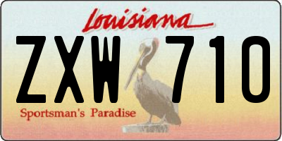 LA license plate ZXW710