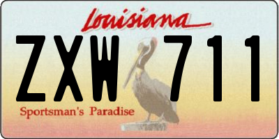 LA license plate ZXW711