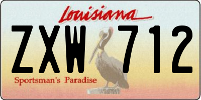 LA license plate ZXW712