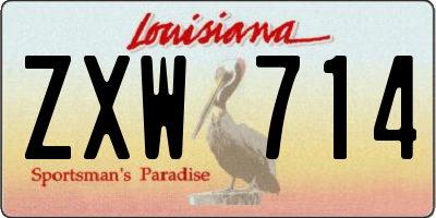 LA license plate ZXW714