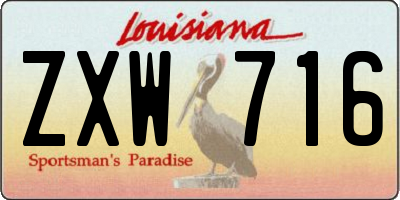 LA license plate ZXW716