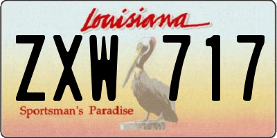 LA license plate ZXW717