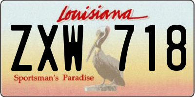 LA license plate ZXW718