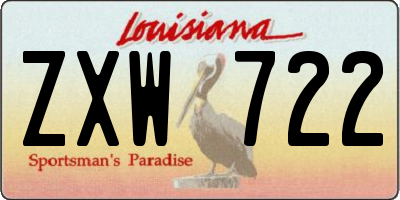 LA license plate ZXW722