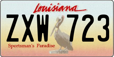 LA license plate ZXW723