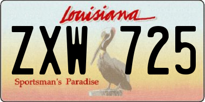 LA license plate ZXW725