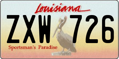 LA license plate ZXW726