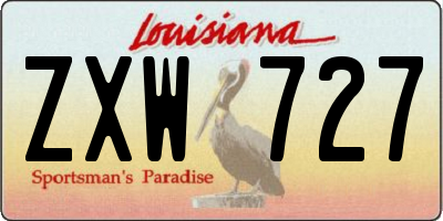 LA license plate ZXW727