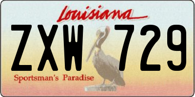 LA license plate ZXW729