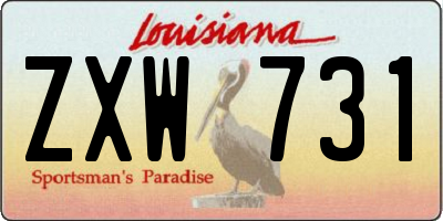 LA license plate ZXW731