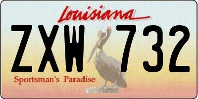 LA license plate ZXW732