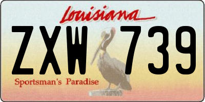 LA license plate ZXW739
