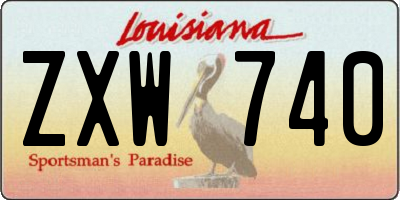 LA license plate ZXW740