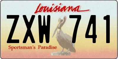 LA license plate ZXW741