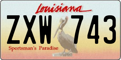 LA license plate ZXW743