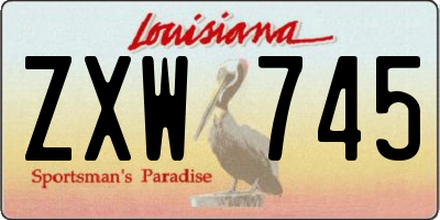 LA license plate ZXW745