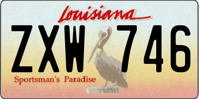 LA license plate ZXW746