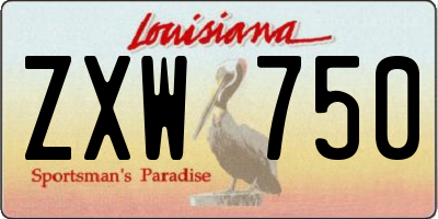 LA license plate ZXW750