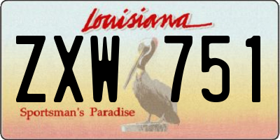 LA license plate ZXW751