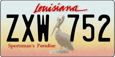 LA license plate ZXW752