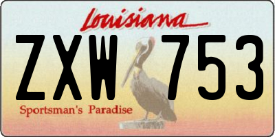 LA license plate ZXW753