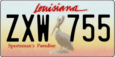 LA license plate ZXW755