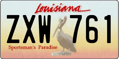 LA license plate ZXW761