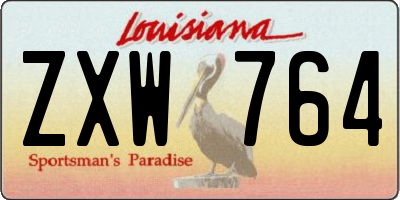 LA license plate ZXW764