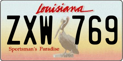 LA license plate ZXW769