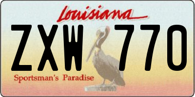 LA license plate ZXW770