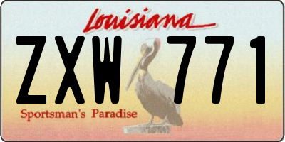 LA license plate ZXW771