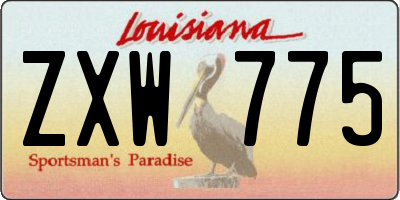 LA license plate ZXW775