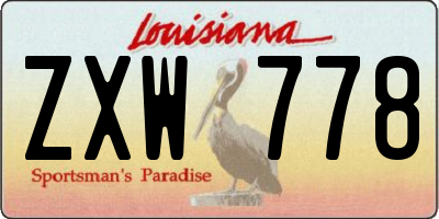 LA license plate ZXW778