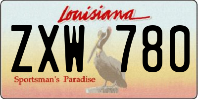 LA license plate ZXW780