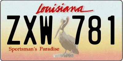 LA license plate ZXW781