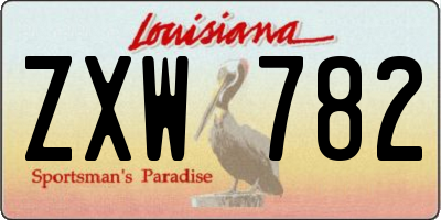 LA license plate ZXW782