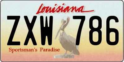 LA license plate ZXW786