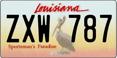 LA license plate ZXW787